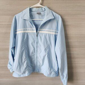 Nike Vintage Light Blue Full Zip Track Run Gym Windbreaker Jacket Womens Size L